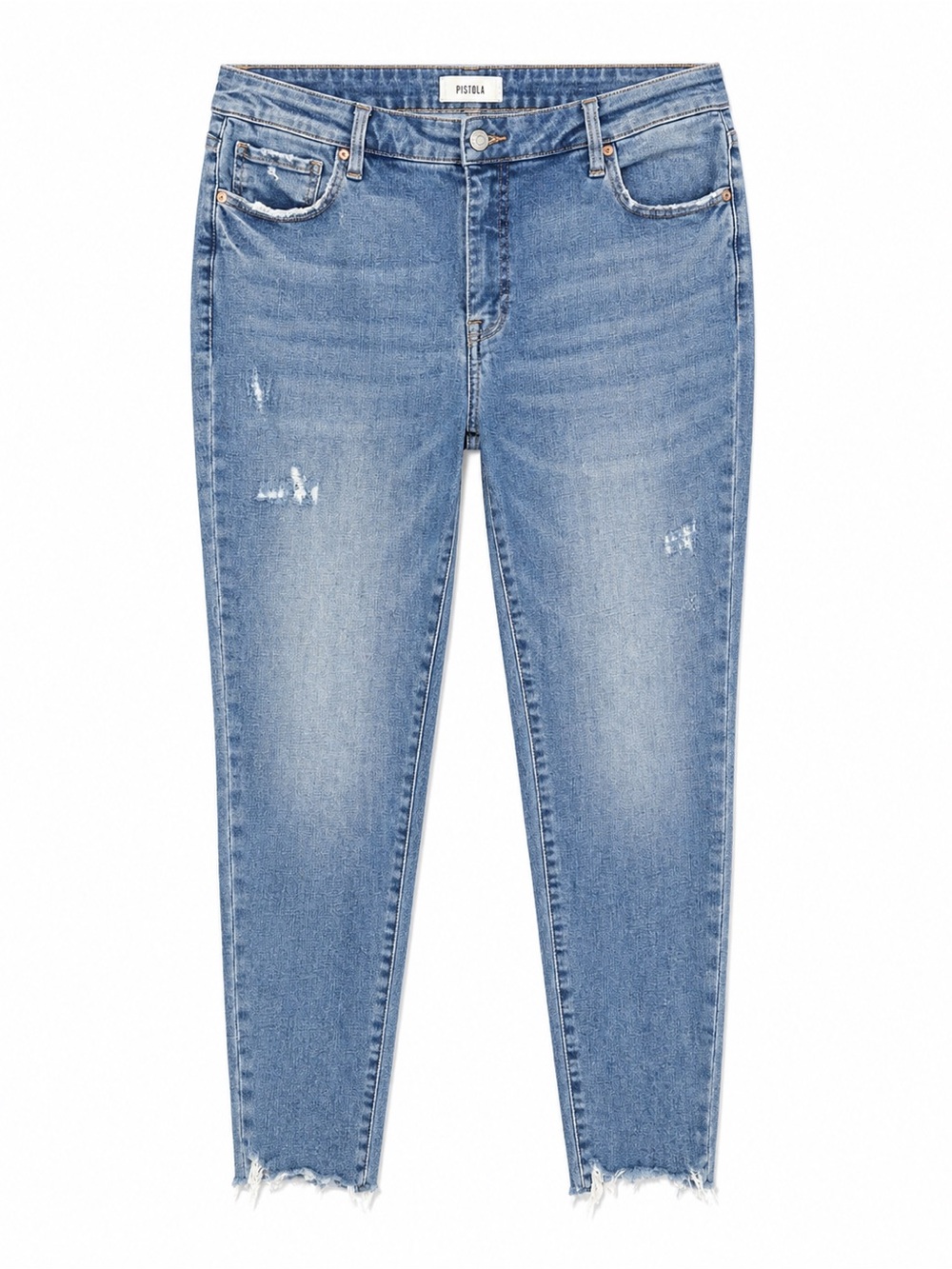 Pistola Distressed Jeans, Straight leg, Slightly Cropped Size 18 Super Comfy!